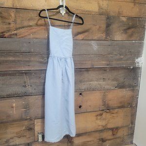 Wilfred baby blue linen strappy midi dress